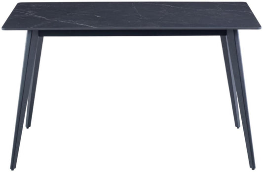 Ivy Mooney Matt Black Sintered Stone Top 4 Seater Dining Table