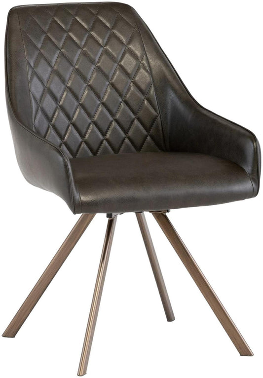 Lima Dark Brown Swivel Dining Chair (Sold in Pairs)