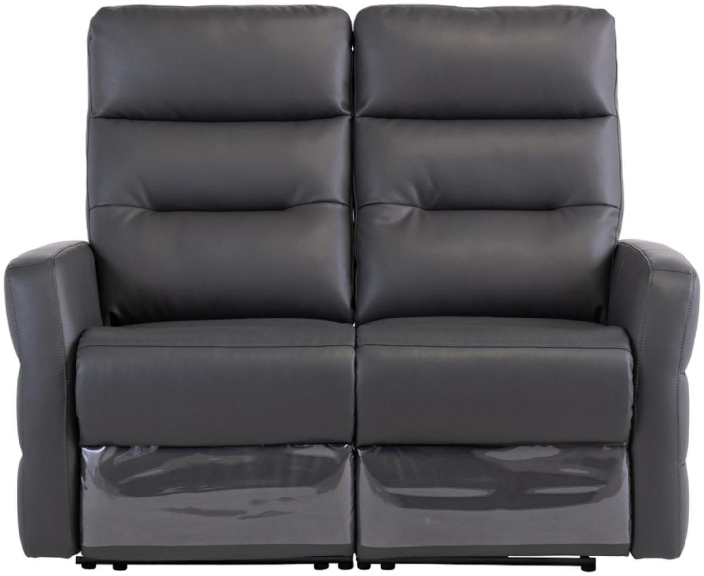 Madison Charcoal Leather 2 Seater Electric Recliner Sofa