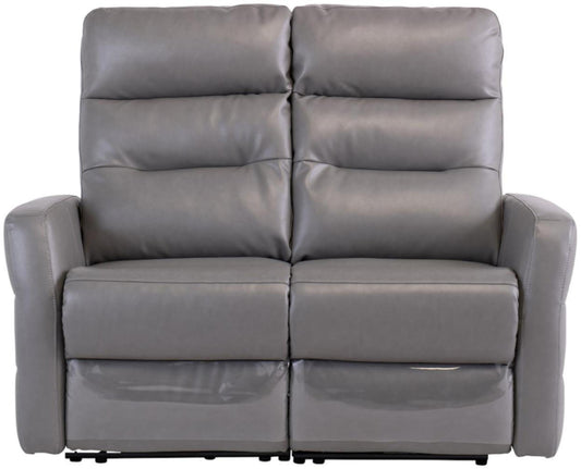 Madison Grey Leather 2 Seater Electric Recliner Sofa