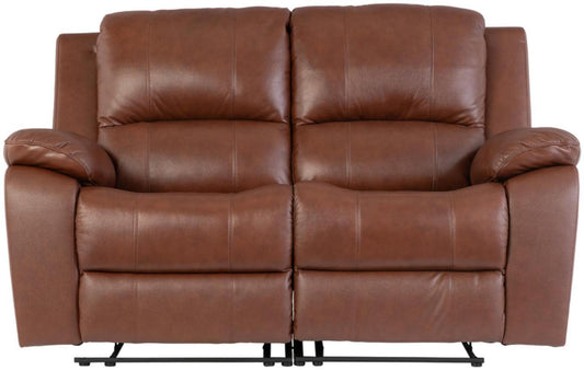 Pellini Dark Tan Leather 2 Seater Electric Recliner Sofa