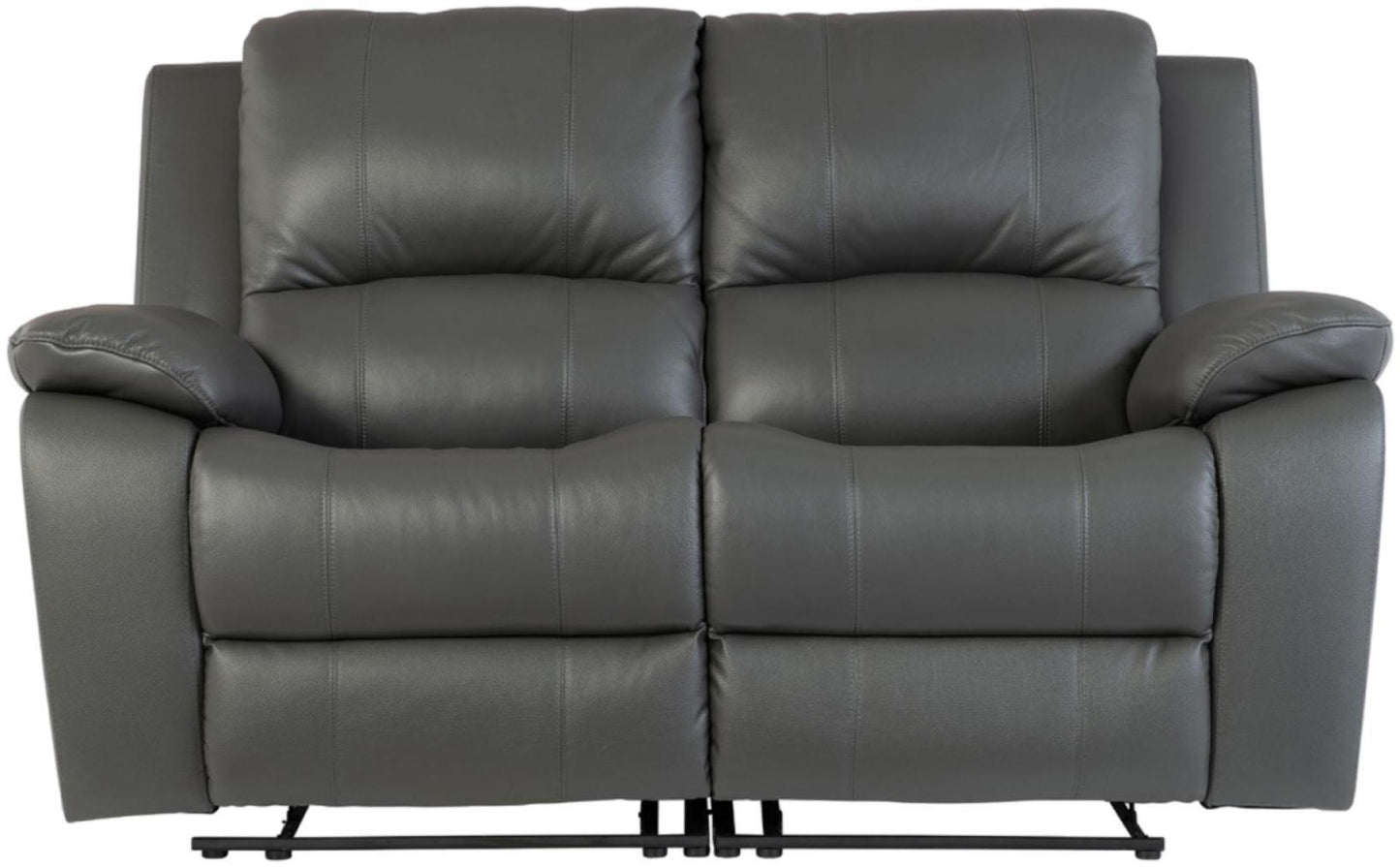 Pellini Grey Leather 2 Seater Electric Recliner Sofa