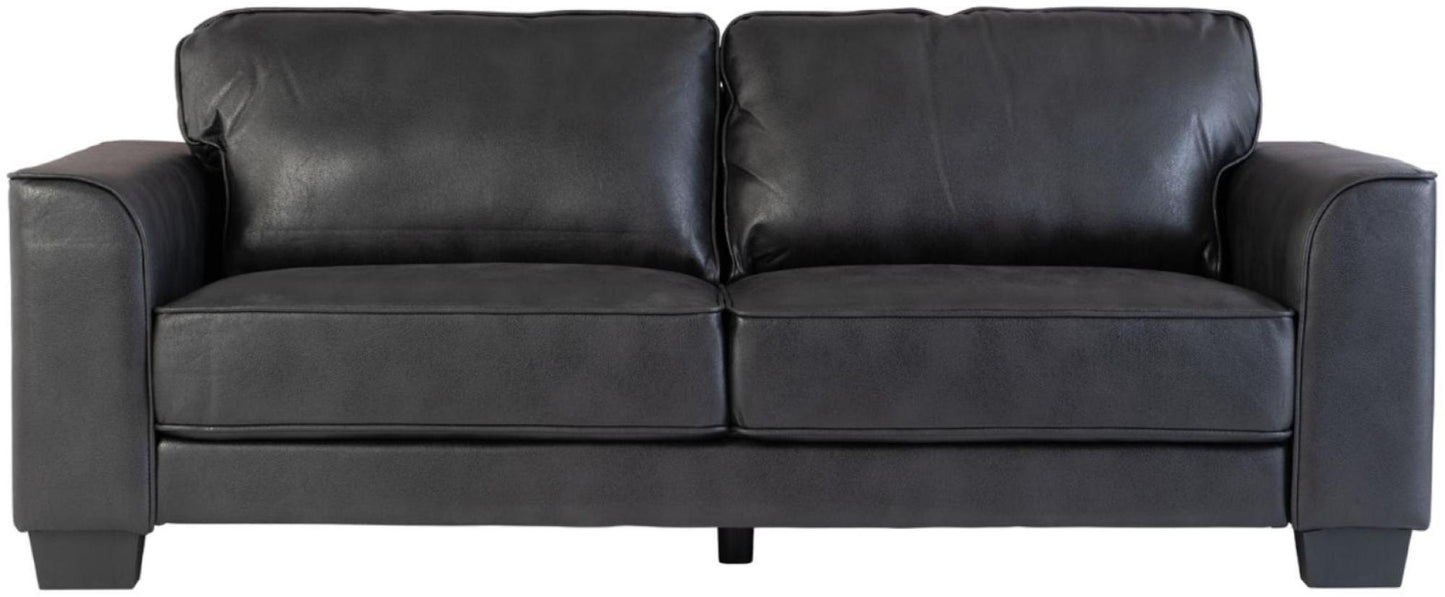 Spencer Black Distressed Fabric 3 Seater Sofa