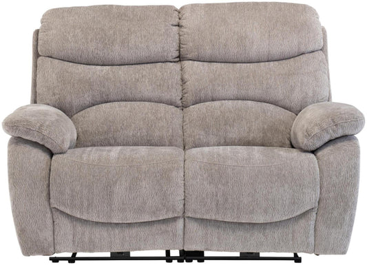 Tuscany Light Grey Fabric 2 Seater Electric Recliner Sofa