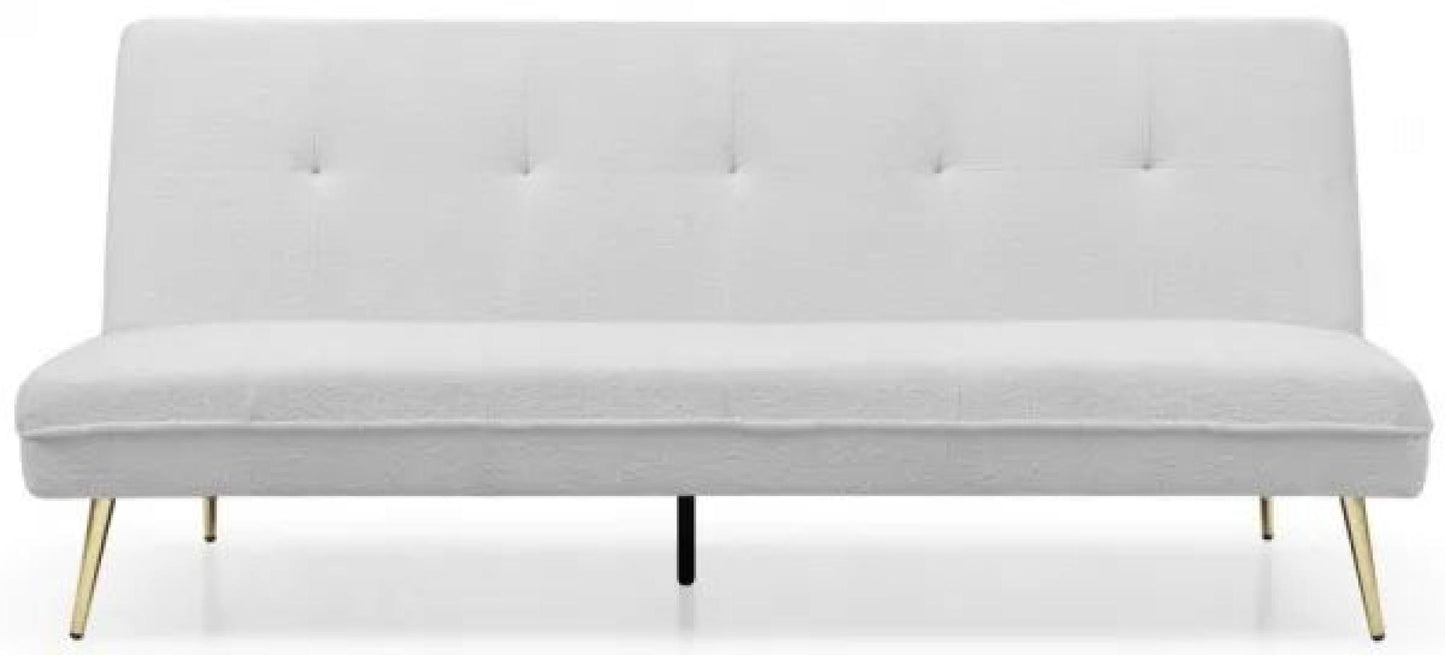 Juno Cream Boucle Fabric 3 Seater Futon Sofa Bed