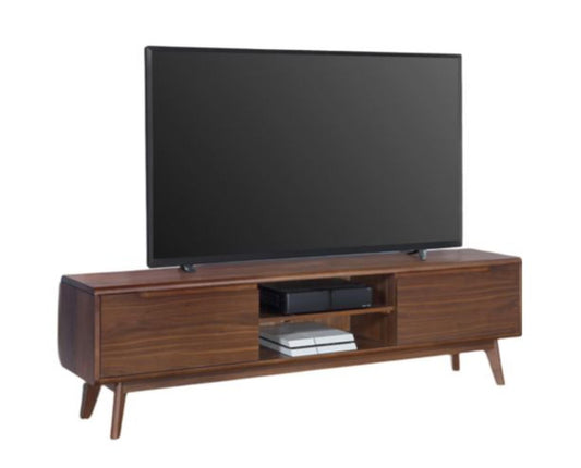 Carrington Walnut Large TV Unit, 180cm L with Storage for Television Upto 70inch Plasma