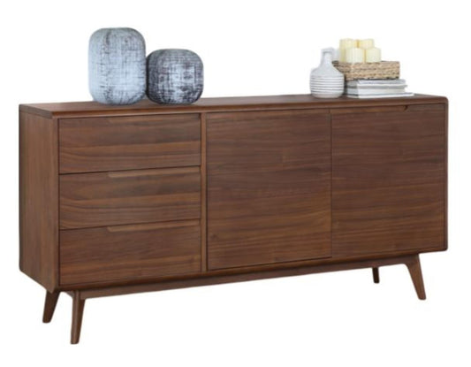 Carrington Walnut 2 Doors 3 Drawers Wide Sideboard