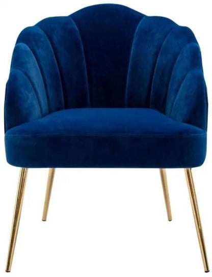 Vienna Eris Navy Blue Velvet Fabric Accent Chair