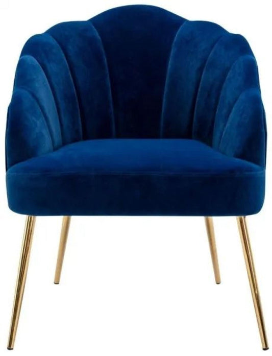 Vienna Eris Navy Blue Velvet Fabric Accent Chair