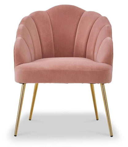 Vienna Eris Pink Velvet Fabric Accent Chair