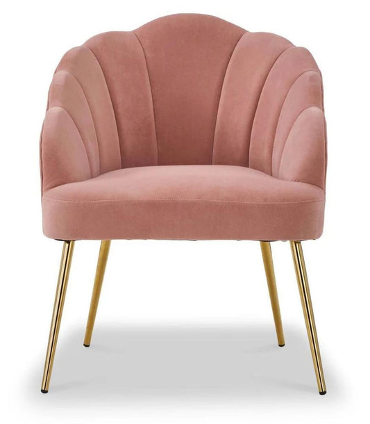 Vienna Eris Pink Velvet Fabric Accent Chair