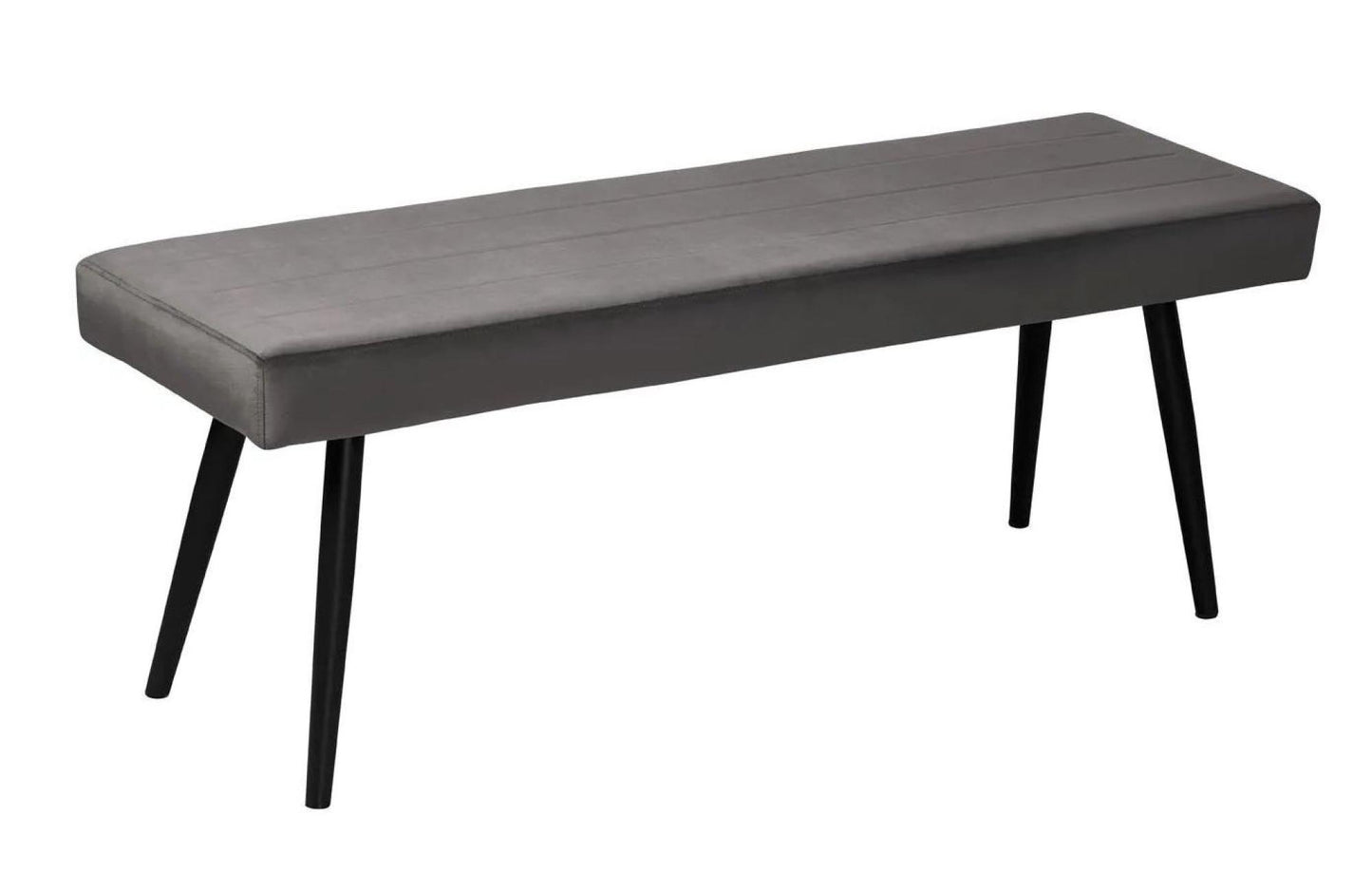 Dark Grey Velvet Fabric Dining Bench