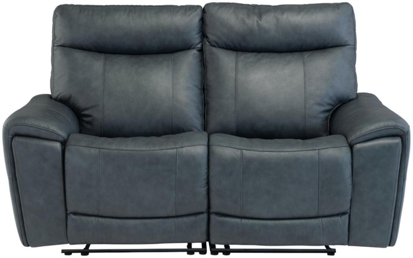 Danetti Vintage Blue Leather 2 Seater Electric Recliner Sofa