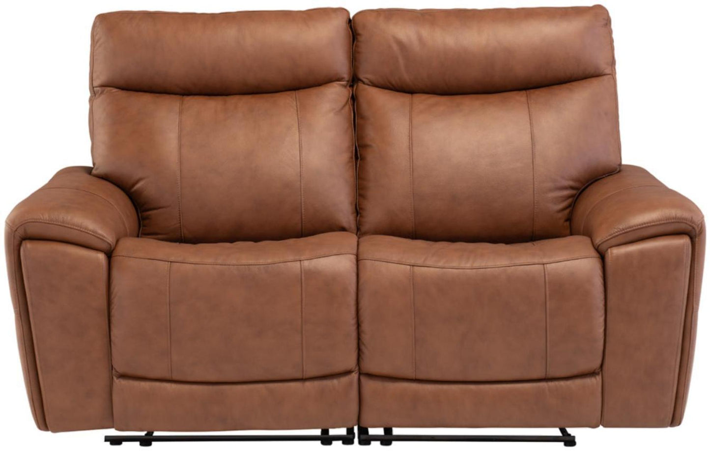 Danetti Vintage Tan Leather 2 Seater Electric Recliner Sofa