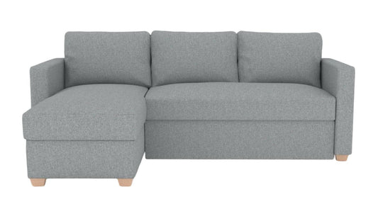 Oscar Carina Ash Grey Fabric Corner Sofabed