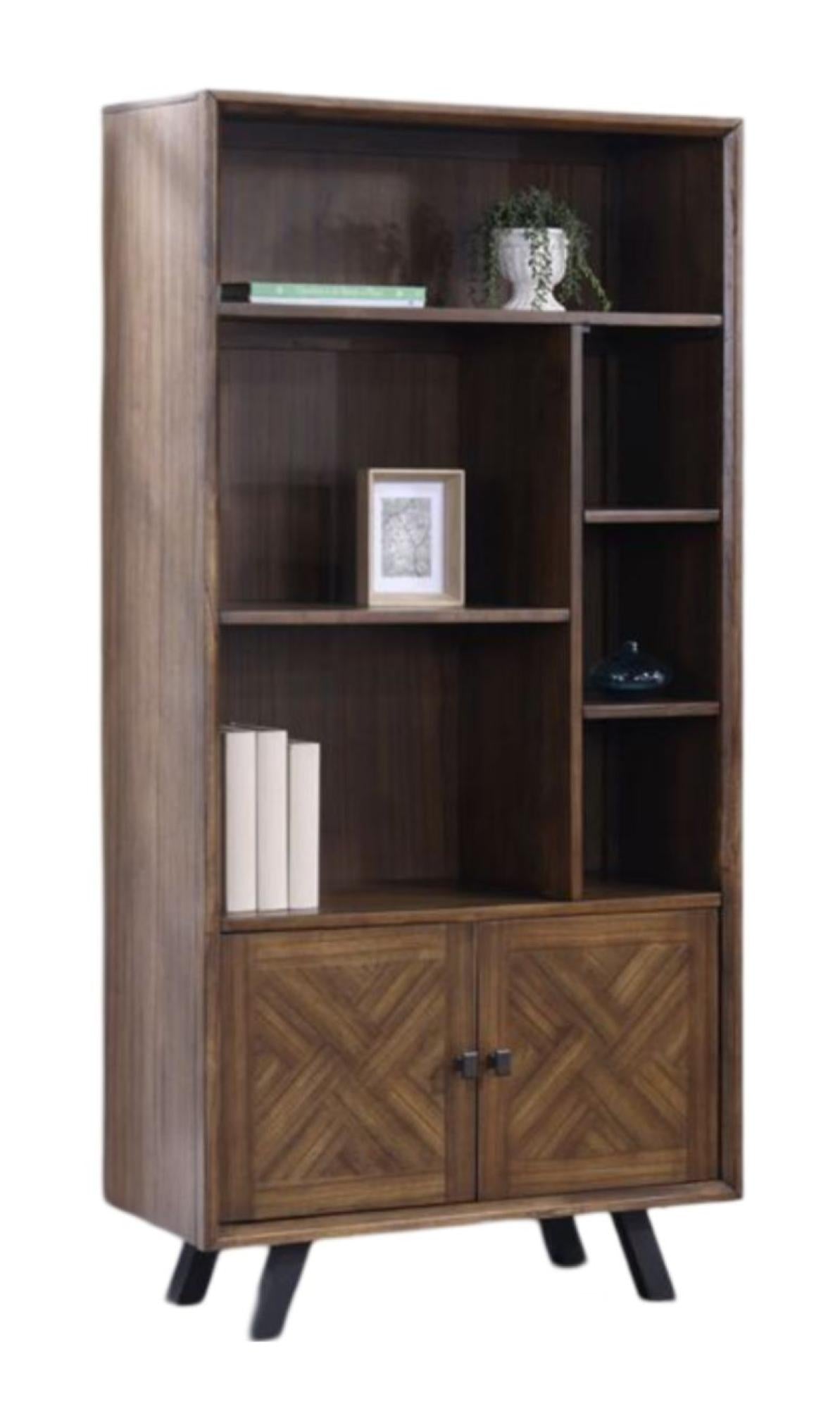 Nevada Mindi Wood 2 Door Large Bookcase