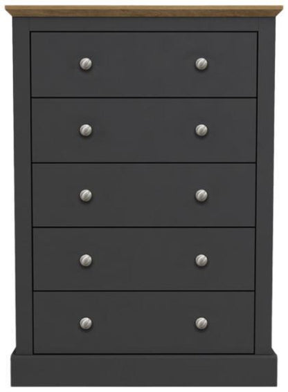 Devon Charcoal 5 Drawer Chest