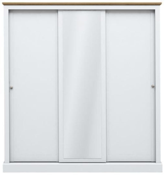 Devon White 3 Door Sliding Wardrobe