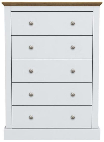 Devon White 5 Drawer Chest