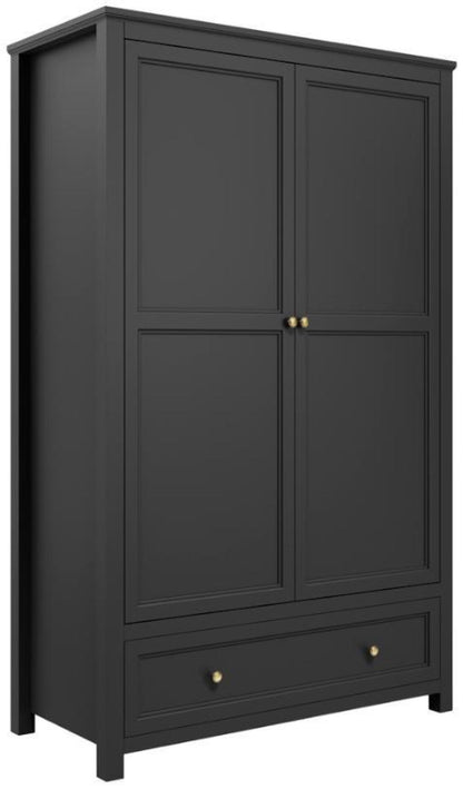 Ives Black 2 Door Combo Wardrobe