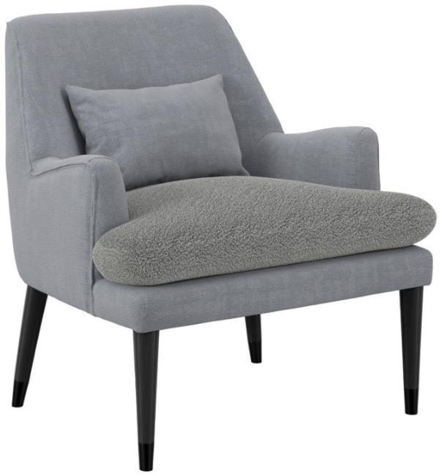 Montana Soft Grey Linen Blend Fabric Accent Chair