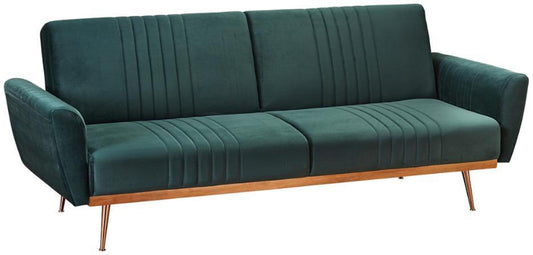 Nico Green Velvet Fabric 3 Seater Sofabed