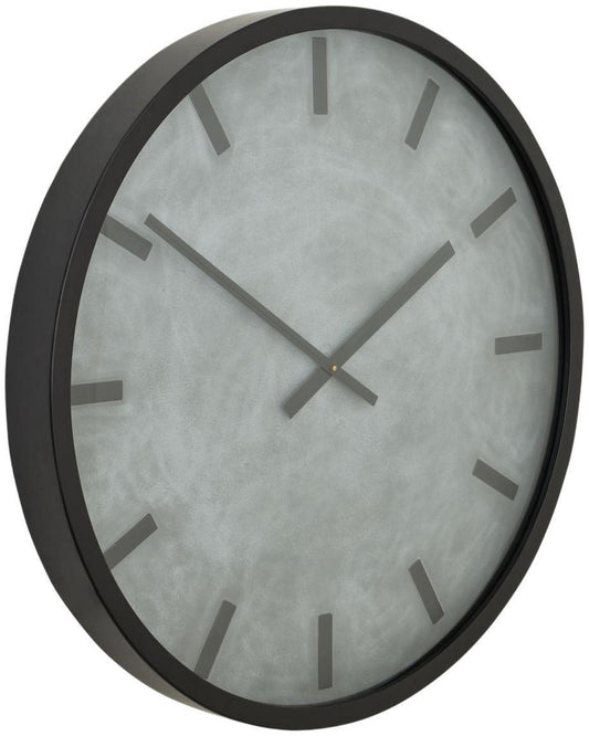 Black Metal Concrete Effect Station Clock - 50cm x 50cm