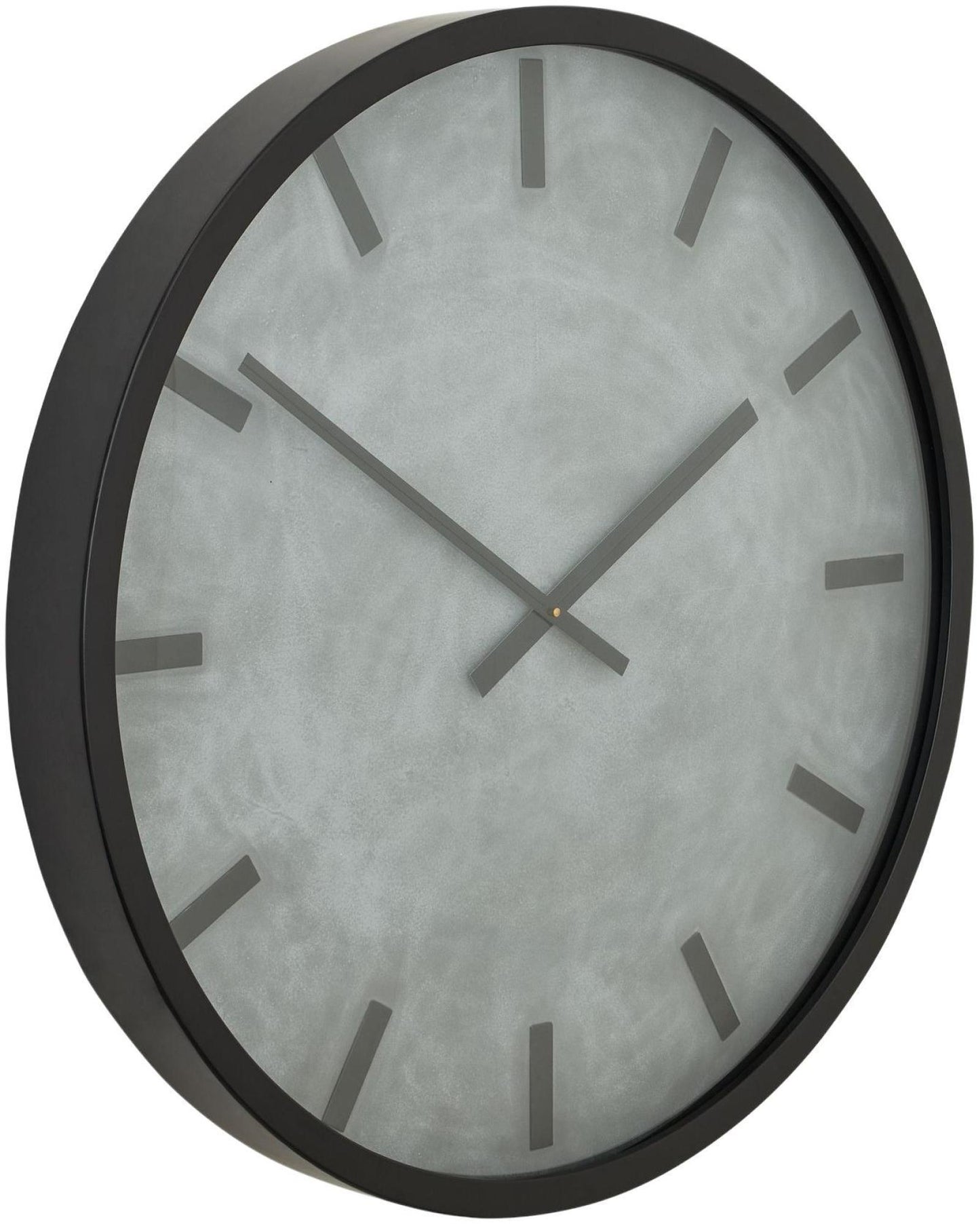 Black Large Concrete Effect Station Clock - 50cm x 50cm