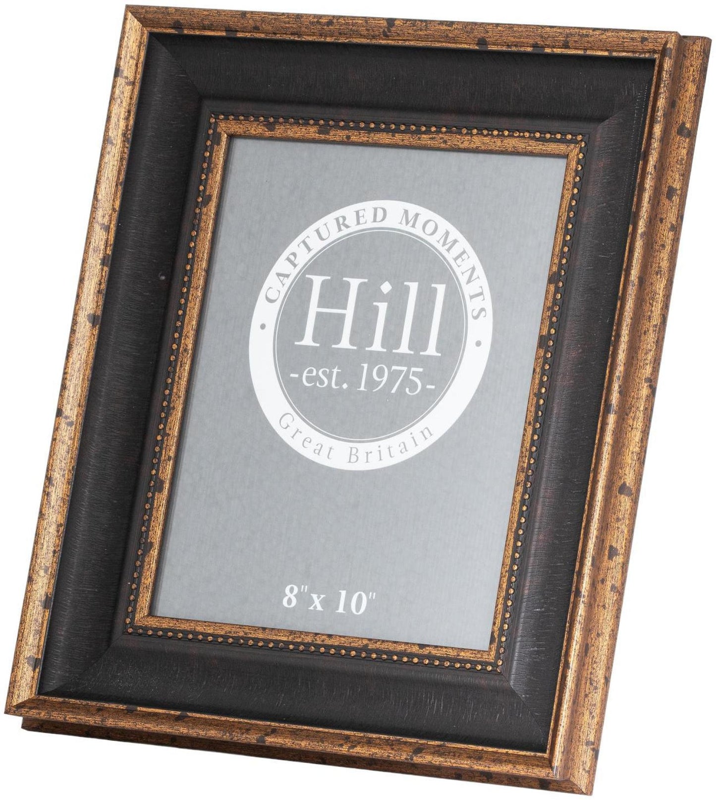 Black Wood Antique Gold Beaded Photo Frame - 21564