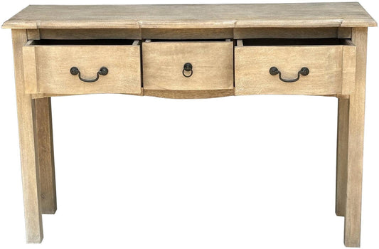 Copgrove Wooden 3 Drawer Console Table