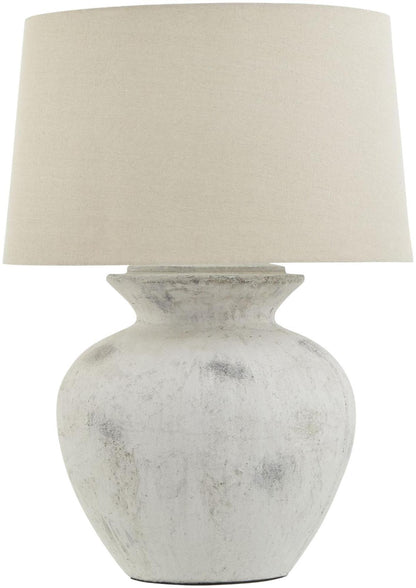 Downton White and Grey Ceramic Antique Lamp