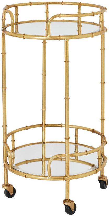 Gold Glass Round Drinks Trolley