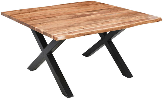 Live Edge Acacia Wood Square Dining Table - 4 Seater