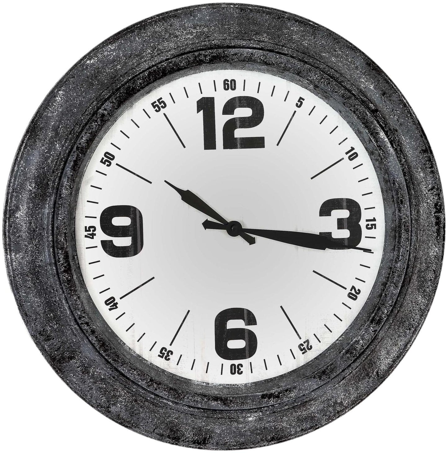 Roco Silver Glass Wall Clock - 45cm x 45cm