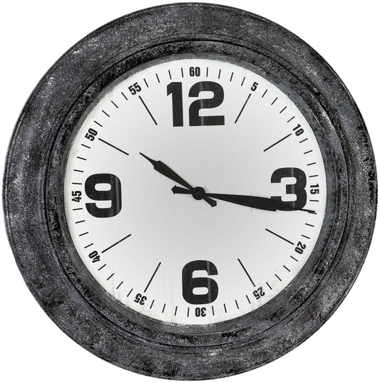 Roco Silver Glass Wall Clock - 45cm x 45cm