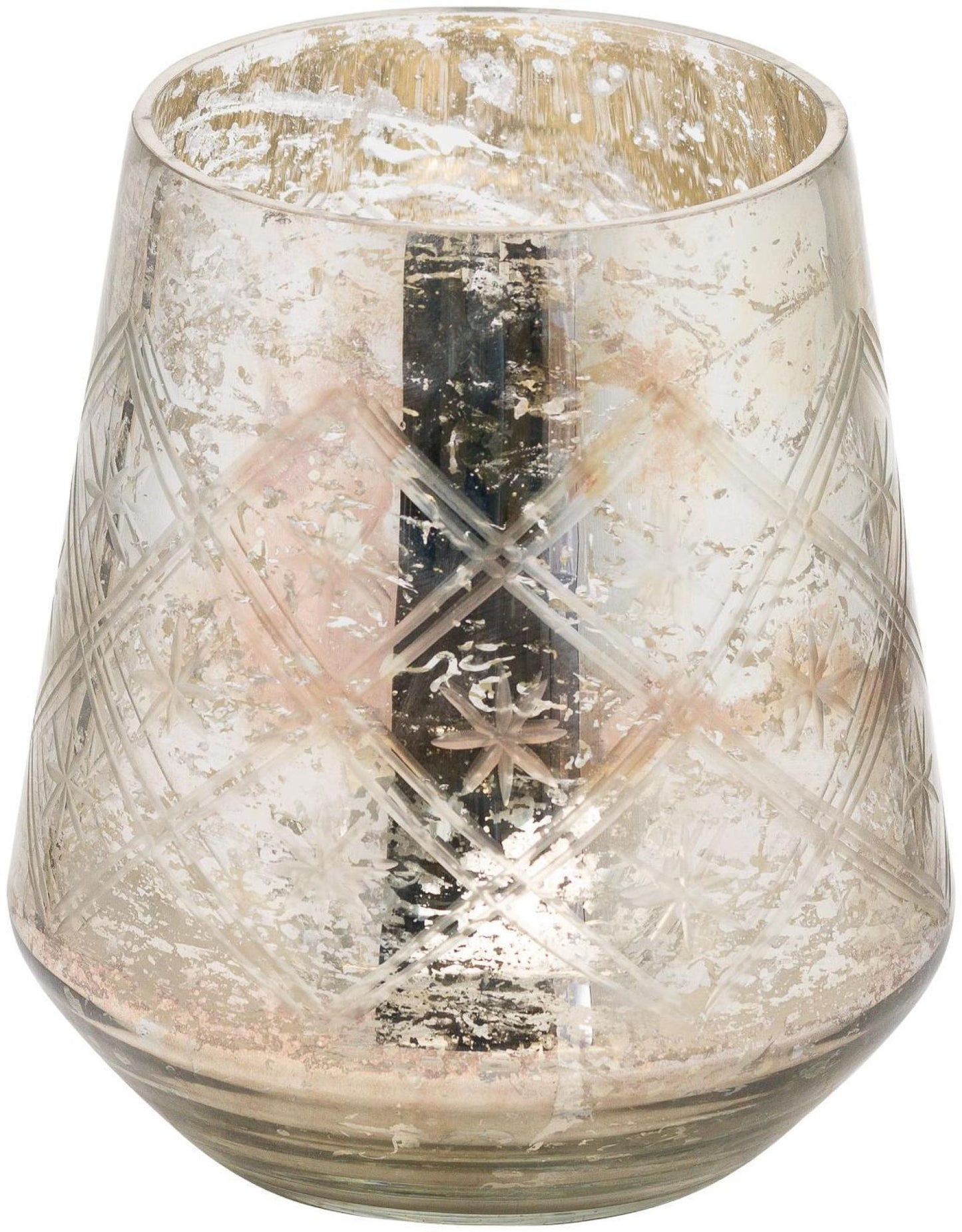 Silver Glass Large Decorative Vase