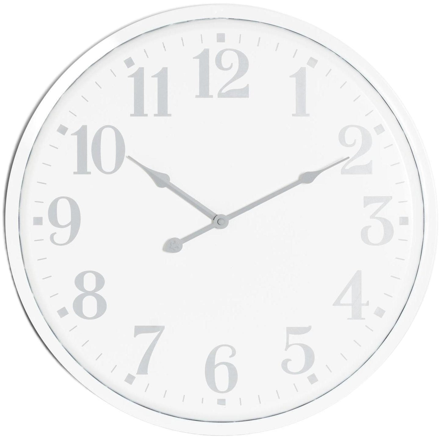 White Metal Aubrey Wall Clock - 49cm x 49cm