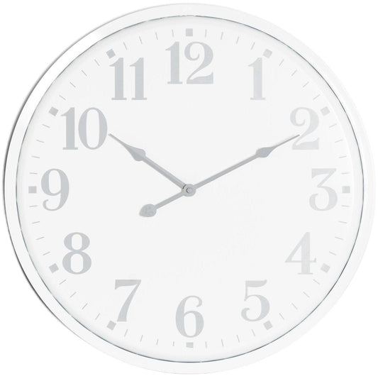 White Metal Aubrey Wall Clock - 49cm x 49cm