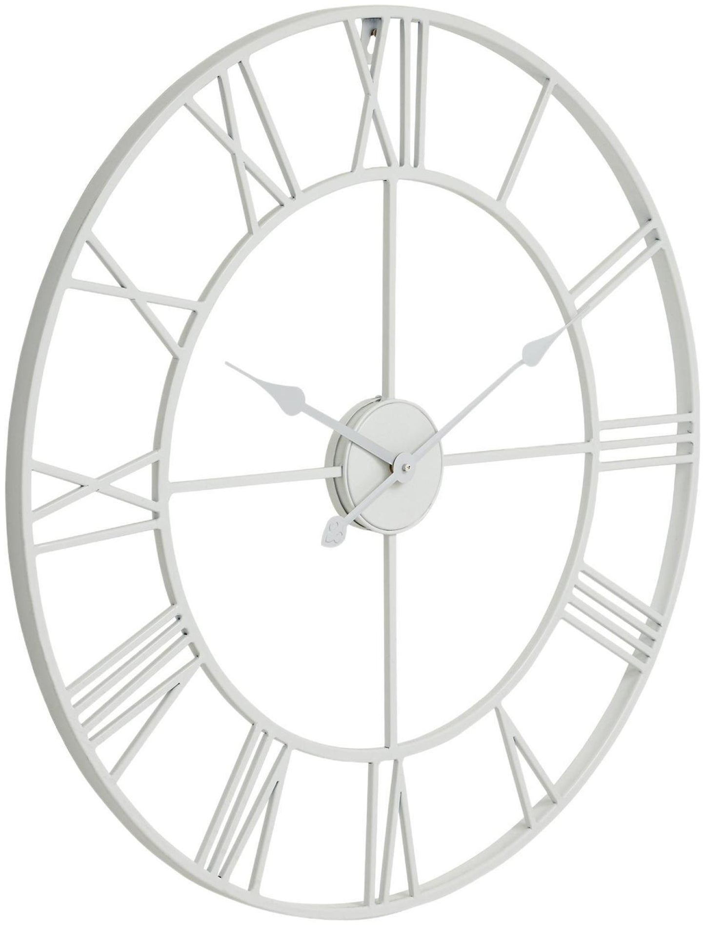 White Metal Skeleton Wall Clock - 70cm x 70cm