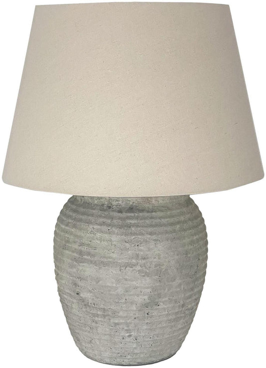 White and Grey Ceramic Stone Capri Lamp