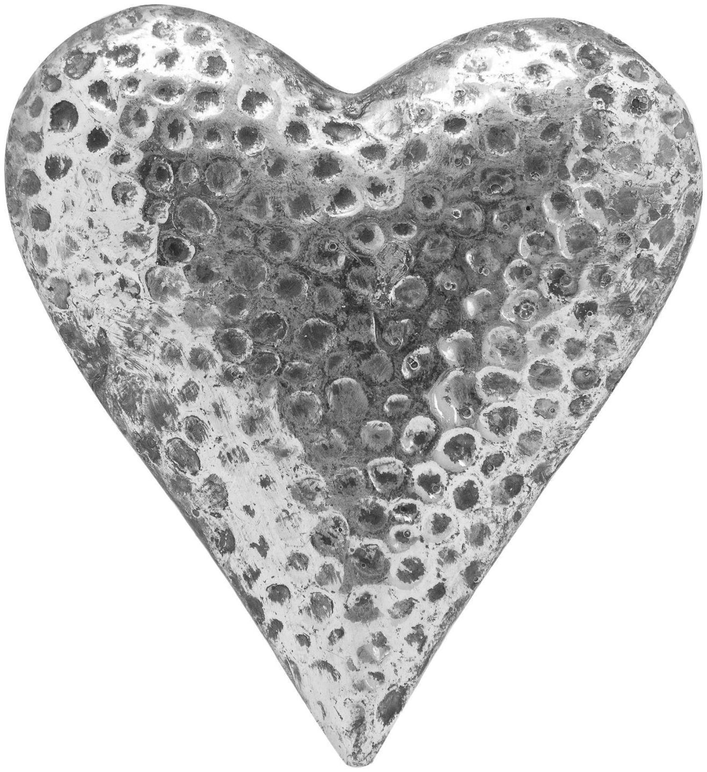 Aspen Silver Large Ceramic Decorative Heart