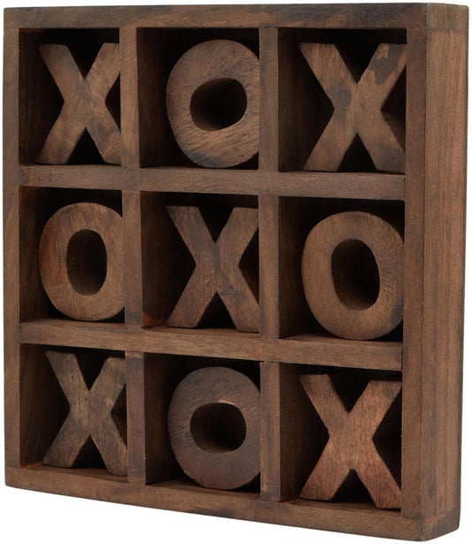 Brown Wood Noughts and Crosses Game