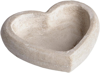 Cream Stone Deep Heart Dish