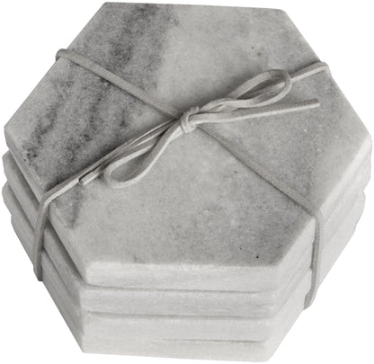 Grey Marble Hexagonal Coasters