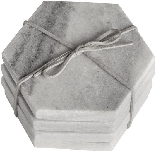 Grey Marble Hexagonal Coasters