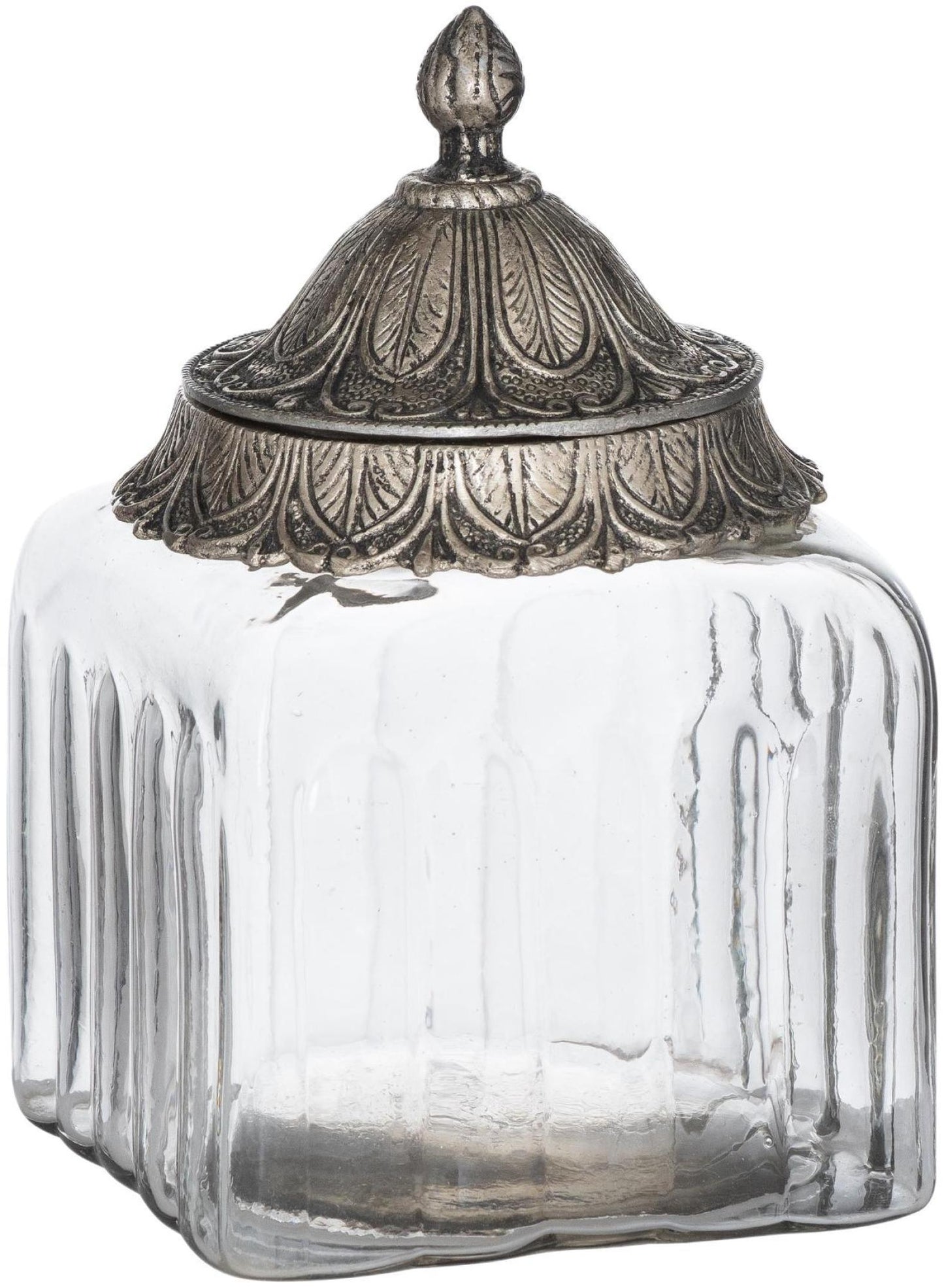 Moroccan Style Clear Glass Lidded Medium Display Jar