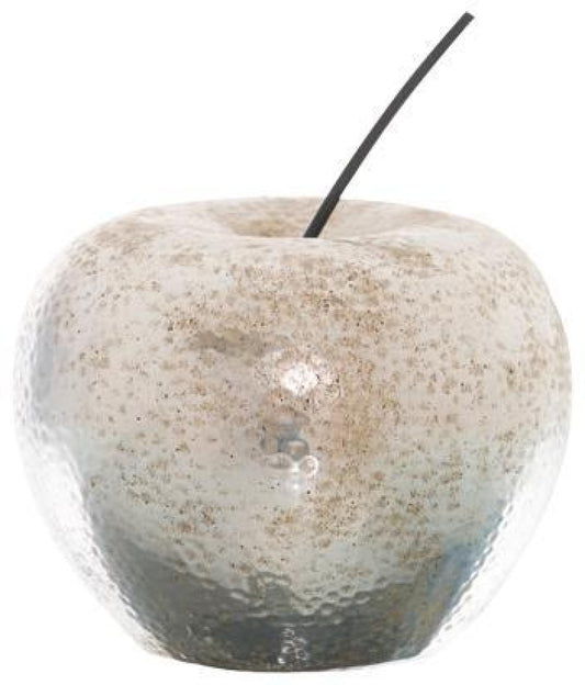 Silver Ceramic Apple Ornament