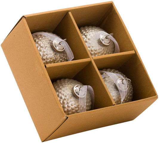 Large Metallic Honey Comb Baubles (Set of 4)