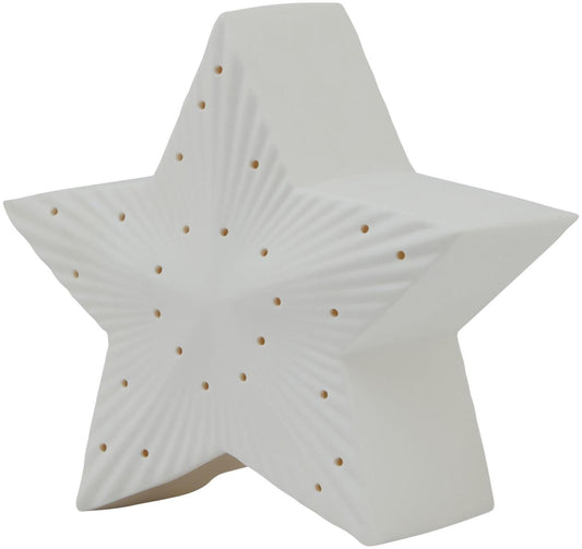 White Ceramic Led Christmas Star Ornament