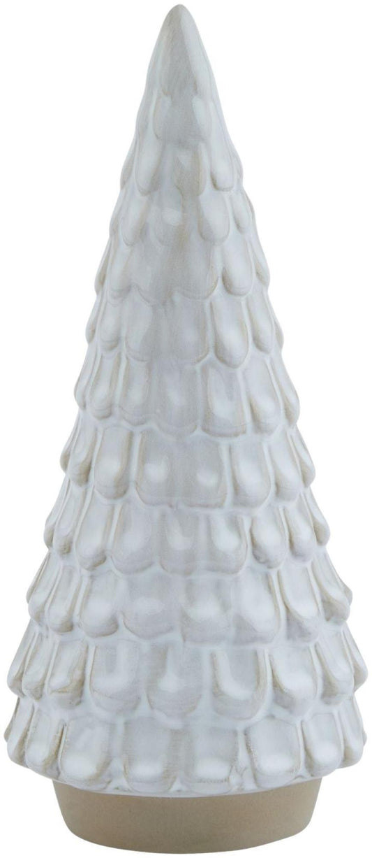 White Ceramic Snowy Spruce Tree